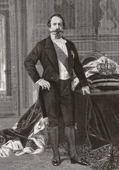フランス皇帝ナポレオン3世の肖像 - アレッサンドロ・カバネルの絵画からのグラヴュール。 作： after Alexandre Cabanel