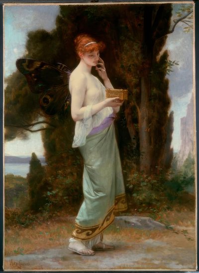 A.カバネル、プロセルピナのライフルを持つプシュケ-宝石、1881 作： Alexandre Cabanel