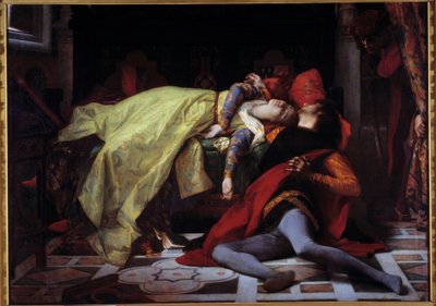 フランチェスカ・デ・リミニとパオロ・マラテスタの死（1284年）。アレクサンドル・カバネル（1823-1889）の絵画 作： Alexandre Cabanel