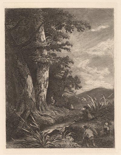 小川の鹿 作： Alexandre Calame