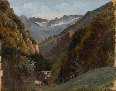ベルナー アルプスの高山の谷 作： Alexandre Calame