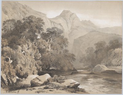 風景、19 世紀。 作： Alexandre Calame