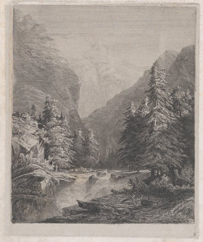 風景、19 世紀。 作： Alexandre Calame