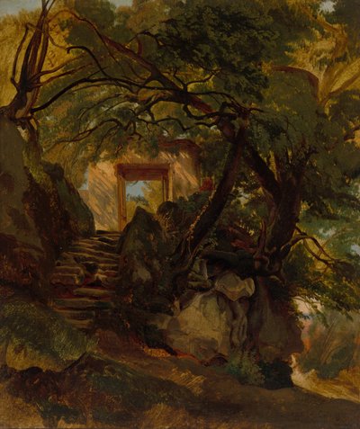 アリッチャのヴィラ キージ公園の階段、18441845。 作： Alexandre Calame