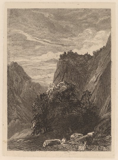 崖のふもとの木 作： Alexandre Calame