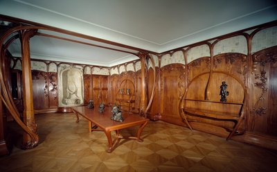 アレクサンドル・ビゴの協力によるアレクサンドル・シャルパンティエ（1856-1909）《飼い葉の部屋》1901年頃、パリ、オルセー美術館。 作： Alexandre Charpentier