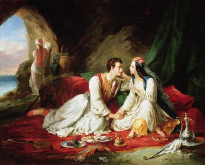 バイロン、ドンファン、ハイディー、1831年 作： Alexandre Colin