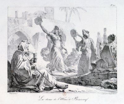 アラブの踊り子 1819年「レバントへの旅」シリーズより（エングレーヴィング 作： Alexandre Evariste Fragonard