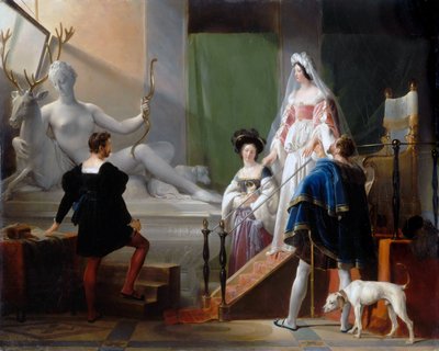 ジャン・グージョンを訪ねるディアーヌ・ド・ポワチエ 作： Alexandre Evariste Fragonard