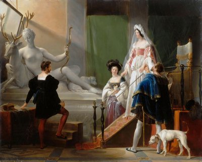 ジャン・グホンを訪れたダイアン・ド・ポワティエ 作： Alexandre Evariste Fragonard