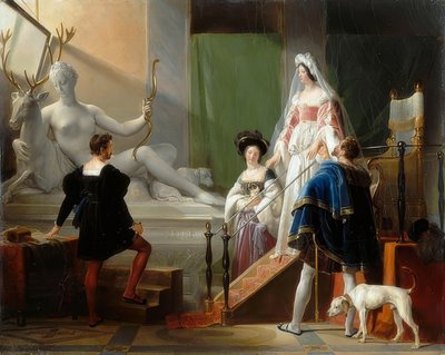 ダイアン・ド・ポワティエがジャン・グジョンのスタジオを訪問 作： Alexandre Evariste Fragonard