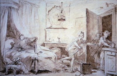 Ma shirt burn 洗濯中のドローイング Alexandre Evariste Fragonard (1780-1850) 18世紀 Sun.0.24x0.37 m パリ、ルーヴル美術館 作： Alexandre Evariste Fragonard