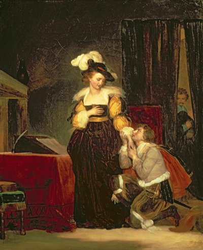 スコットランドのメアリー女王（1542-87）とリッツィオ、1830年頃（キャンバスに油彩） 作： Alexandre Evariste Fragonard
