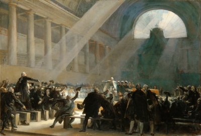 ミラボー、1789年6月23日、国会で、ドリューブレゼに回答 作： Alexandre Evariste Fragonard