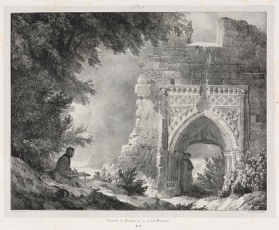 古いフランスの絵のようにロマンチックな旅: 白の女王の宮殿の遺跡 作： Alexandre Evariste Fragonard