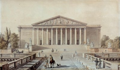 エヴァリスト・フラゴナール（1780-1850）による国民議会のためのプロジェクト（Palais du Corps Legislatif） ドローイング 19世紀 パリ、パレ・ブルボン 作： Alexandre Evariste Fragonard