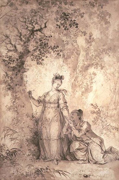 ガルベ王の婚約者：木」（ペンとインク 作： Alexandre Evariste Fragonard