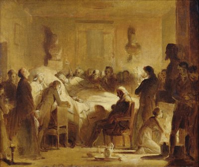 1820年2月14日、パリオペラハウスの管理室でのフランスのシャルルフェルディナンドの最後の瞬間（1778〜1820年） 作： Alexandre Evariste Fragonard