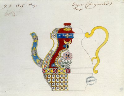トルコのティエール。アレクサンドル・エヴァリスト・フラゴナール（1780-1850）による素描。セーブル、磁器製作所 作： Alexandre Evariste Fragonard