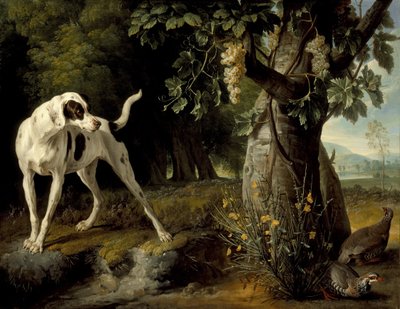 犬とヤマウズラのいる風景、1719年 作： Alexandre Francois Desportes