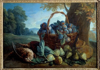 プラム、イチジク、くちばしフランソワ・デポルテスによる絵画 作： Alexandre Francois Desportes