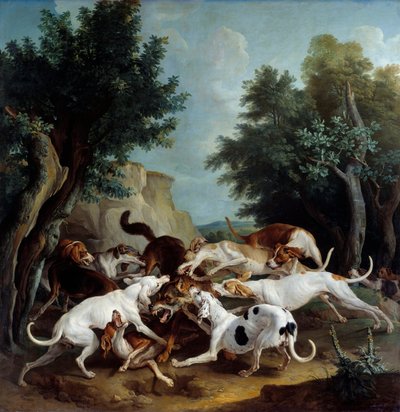 オオカミ狩り フランソワ・デスポータス（1661-1743）の絵画 1725年 日3,36x3,32 mのトナカイ、ボザール美術館 作： Alexandre Francois Desportes