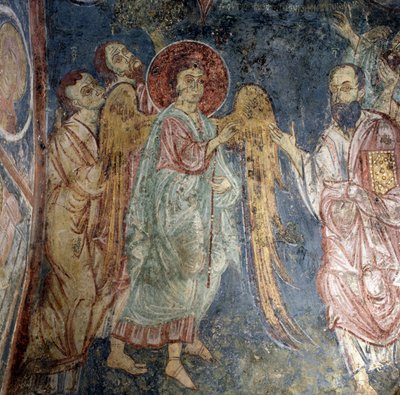 ギリシャ、クレタ島アリカンポス教会のフレスコ画「天使」（写真 作： Nicolas Toussaint Charlet