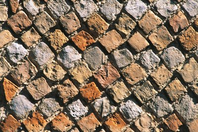 opus reticulatumの床のクローズアップ。イタリア、アブルッツォ州、キエーティ、チビテッラのアクロポリス 作： Nicolas Toussaint Charlet