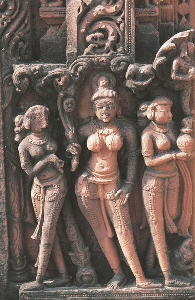 女性像を描いた彫刻 インド、ウッタル・プラデーシュ州デオガル、ジャイナ教寺院第16番 8～17世紀 作： Nicolas Toussaint Charlet