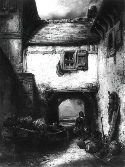 中庭、c。 1855年。 作： Alexandre Gabriel Decamps