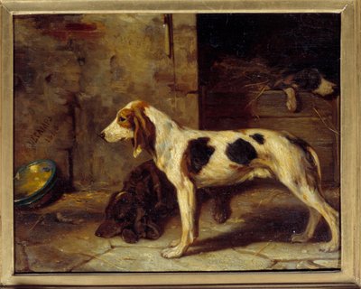 Dogs Brifauts 絵画 Alexandre Gabriel Decamps (1803-1860) 1843 Sun.0.25x0.32m 作： Alexandre Gabriel Decamps