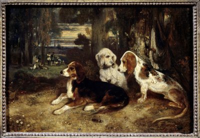 休息する狩猟犬 絵画 アレクサンドル・ガブリエル・デカン（1803-1860） 1839年 日0.26x0.37 m パリ、ルーヴル美術館 作： Alexandre Gabriel Decamps