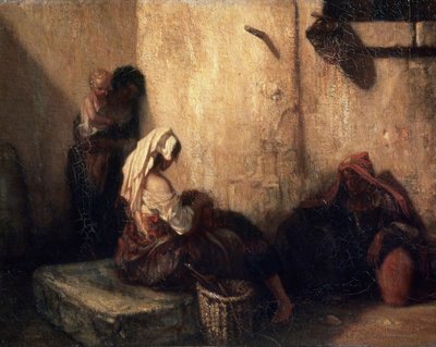 イタリアのストリートシーン、1849年。 作： Alexandre Gabriel Decamps
