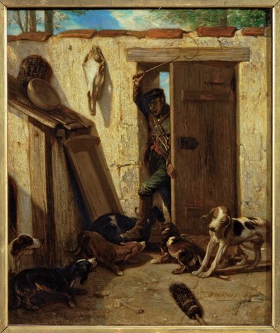 La cour des chiens - 犬小屋... 作： Alexandre Gabriel Decamps