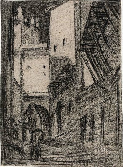 北アフリカのストリート シーン 作： Alexandre Gabriel Decamps