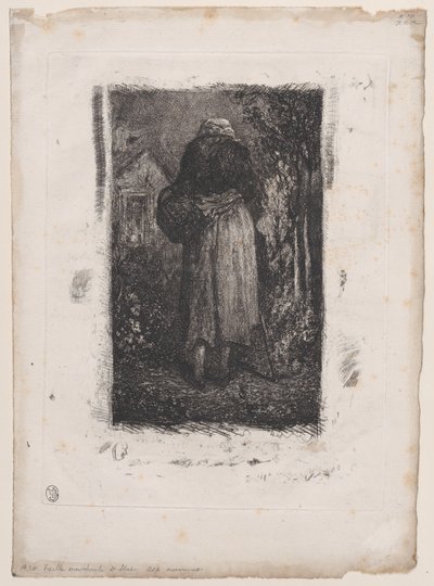 年老いた物乞いの女性、1833-38。 作： Alexandre Gabriel Decamps