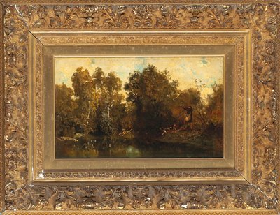 森のプールでの撮影 作： Alexandre Gabriel Decamps