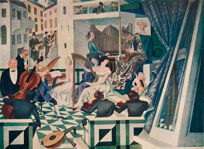 民家のコンサートルームの壁画装飾の詳細、c1927 作： Alexandre Jacovleff