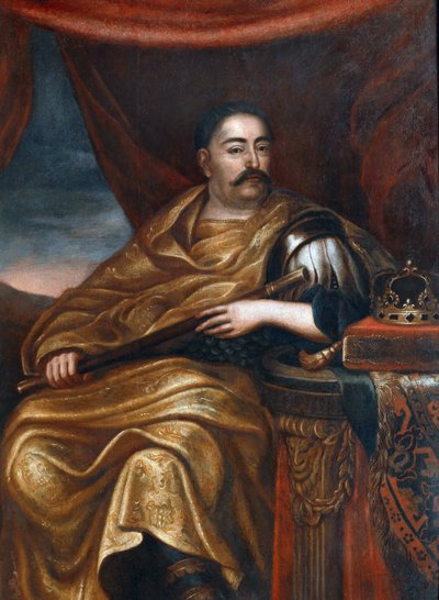 ジョン3世ソビエスキの肖像（1629-1696）ポーランド王"" 17世紀 - ジョン3世ソビエスキ（1629-1696）、ポーランド王およびリトアニア大公の肖像 - トリキウス、ヤン（c.1620-c.1692） - - キャンバスに油彩 - 162x114 cm - ヴィラヌフ宮殿博物館 作： Alexandre Jan Tricius