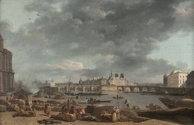 シテ島の岬、サン＝ニコラ港の眺め、1780年頃（油彩・カンヴァス） 作： Alexandre Jean Noel