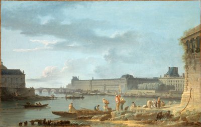 ポン・ヌフから見たルーヴル美術館とポン・ロワイヤル、1780年頃、油彩・カンヴァス 作： Alexandre Jean Noel