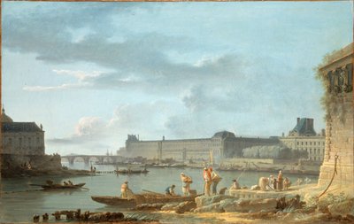 ポン＝ヌフ・テール・プランから見たポン・ロワイヤルとルーブル美術館、1780年頃（油彩・カンヴァス） 作： Alexandre Jean Noel