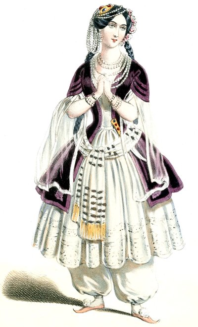 オーベール - 『ヘイデ』 - 『ヘイデ』第3幕のラヴォワ嬢 - アレクサンドル・ラコーシーによるリトグラフ、1847年 作： アレクサンドル・ラカウチ