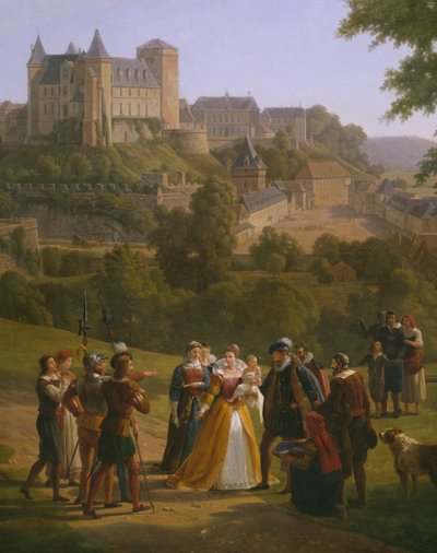 1553年12月13日にフランスのアンリ4世とナバラ（1553-1610）が生まれたポーの王宮の城壁（詳細）（346175も参照） 作： Alexandre Louis Robert Millin du Perreux