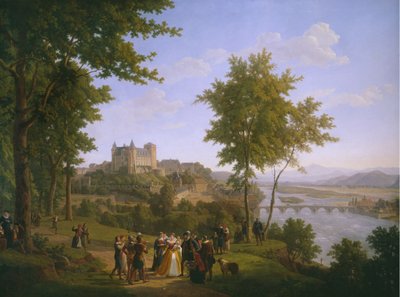 1553年12月13日にフランスのアンリ4世とナバラ（1553-1610）が生まれたポーの高貴な城の眺め（346176も参照） 作： Alexandre Louis Robert Millin du Perreux