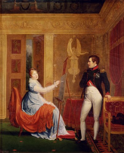 ナポレオン1世の肖像画を描いたハブスブールロレーヌのマリールイーズ（1791-1847）（1769-1821） 作： Alexandre Menjaud