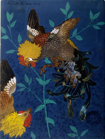 酉の種類を表す花瓶の装飾。ポール・アレクサンドル（Paul-Alexandre）アヴィセ（1824-1886）によるドローイング 作： Alexandre Paul Avisse