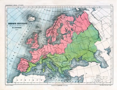 物理的なヨーロッパの地図 作： Alexandre Vuillemin