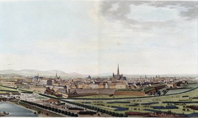 サン・シャルル教会から撮影されたウィーンの全景 - 「Voyage picturesque in Austria par le Comte Alexandre de Laborde」（パリ、ed. Didot l
