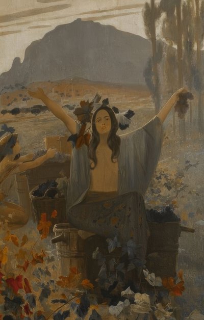 壁画、シンボリスト。テラサのサグララのカサ・アレグレ。 作： Alexandre de Riquer